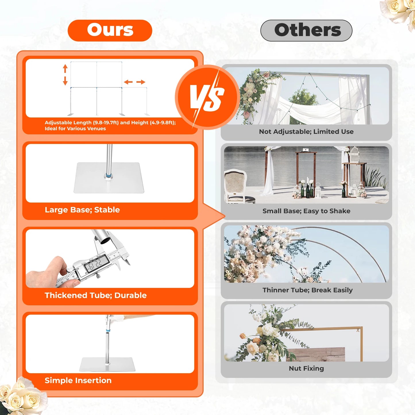 Telescopic Stainless Steel Wall Shelf Photo Stand