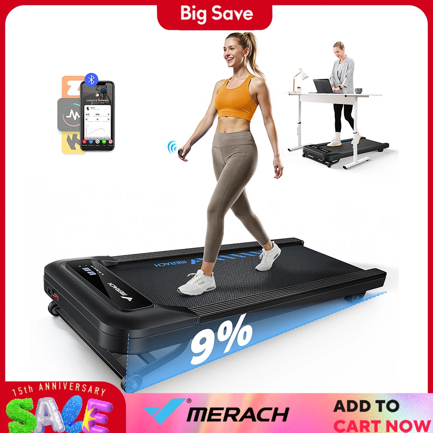 Portable Walking Treadmill with Magnetic Remote Control