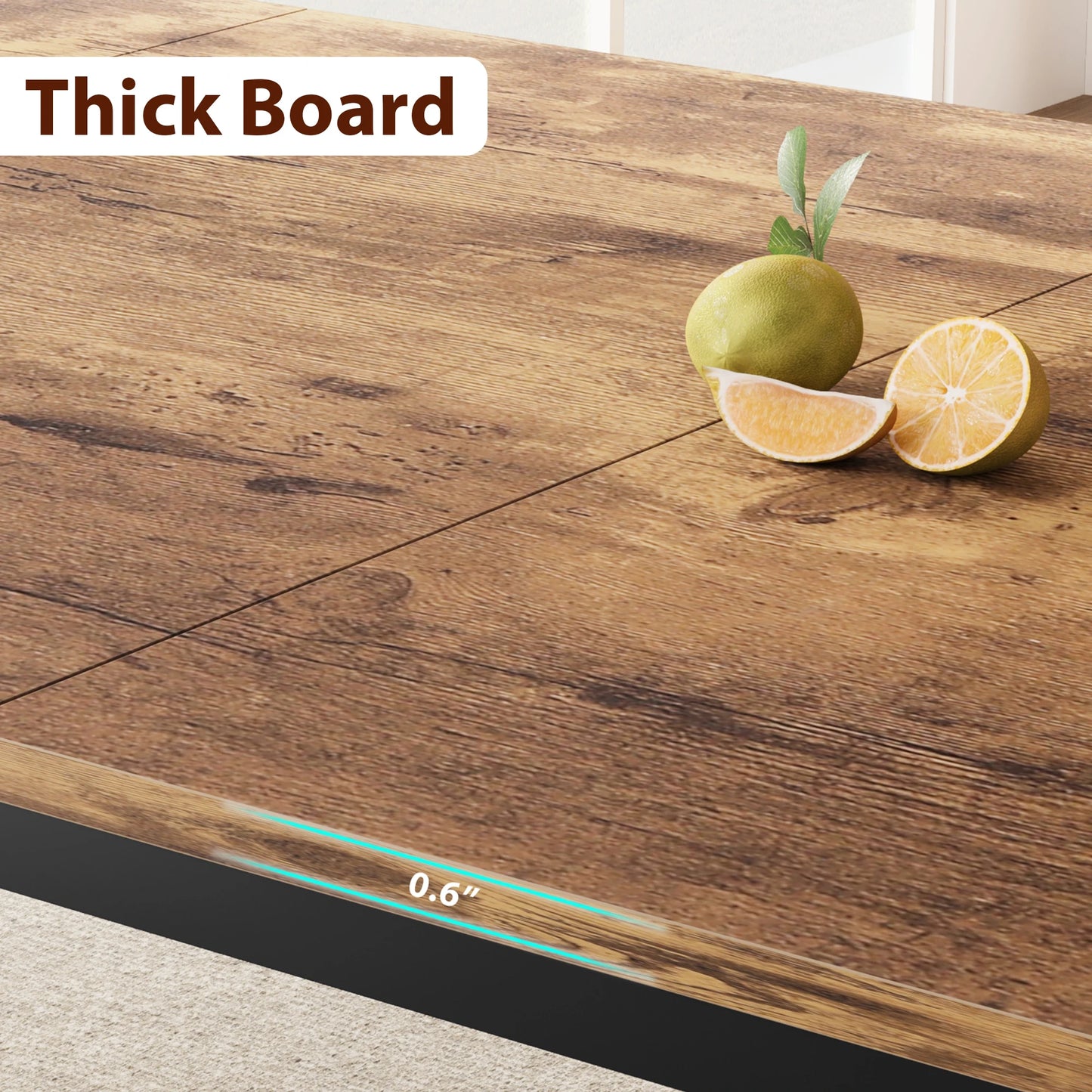 Retro Brown Industrial Dining Table