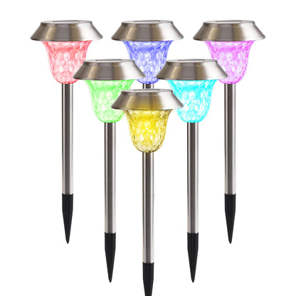 solar Color-changing Garden Lawn Lights, Outdoor Waterproof LED Yard Stakes