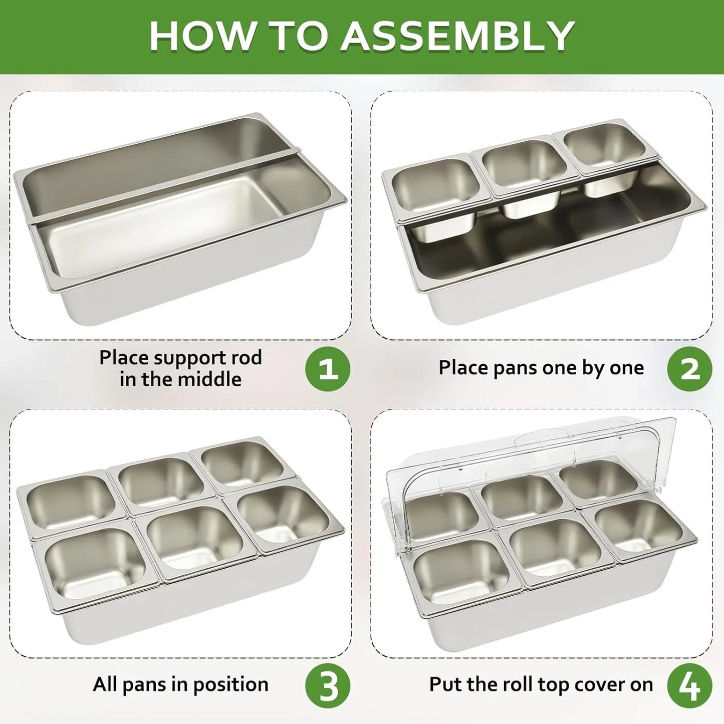 Countertop Food Container Cold Serving Buffet Tray