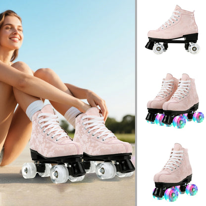 Double Row 4 Wheels Rollerblade Flashing Roller Skates Shoes.