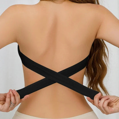 Women's Strapless Bra Cross Side Buckle Underwear