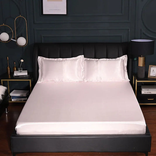 Satin Flat Sheet Durable Mattress Protector Cover grey