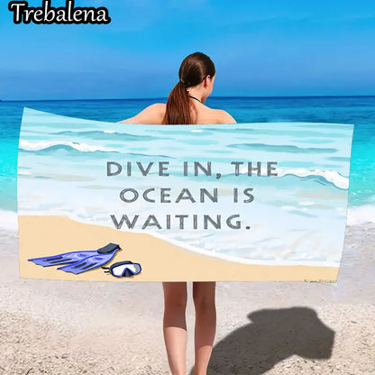 Ocean Dive Beach Towel Soft Sand Scene