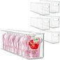 Plastic Food Storage 6 Pack Clear Container Bin with Handles