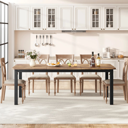 Retro Brown Industrial Dining Table
