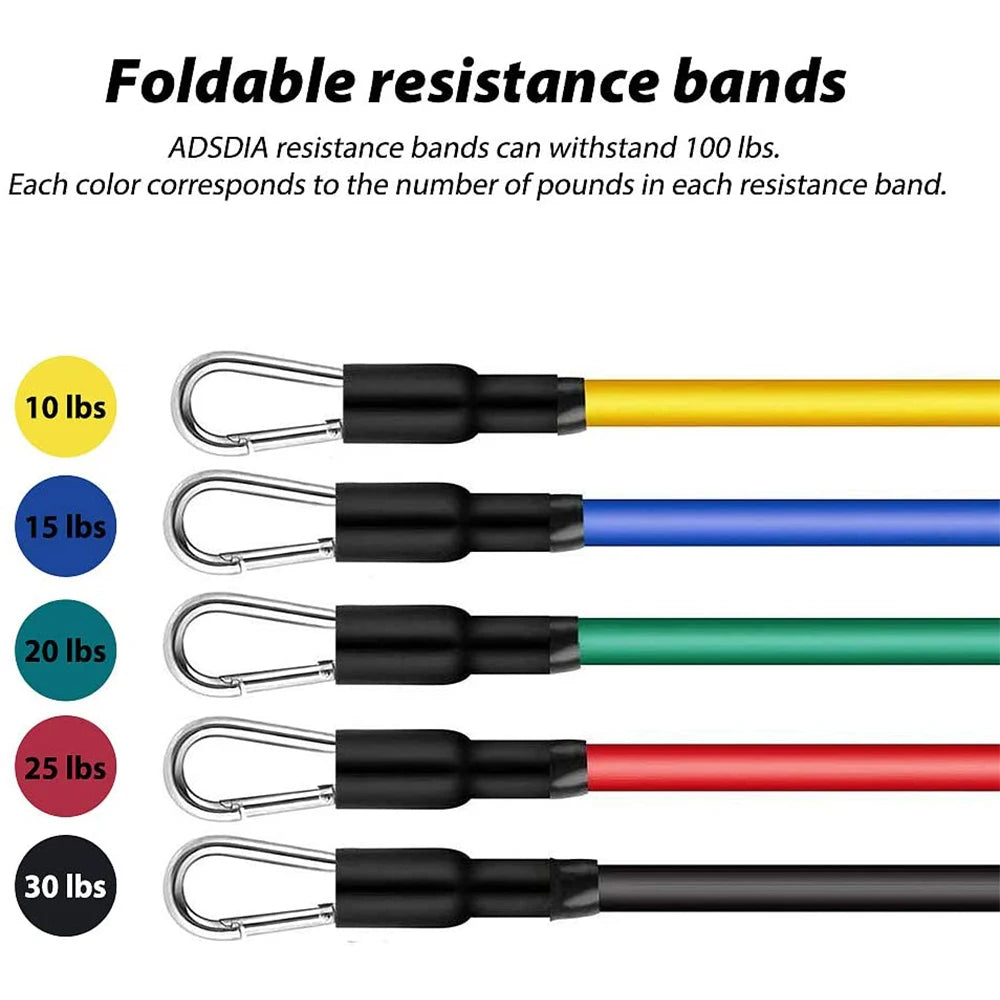 11PCS Elastic Rubber Resistance  Expander Band