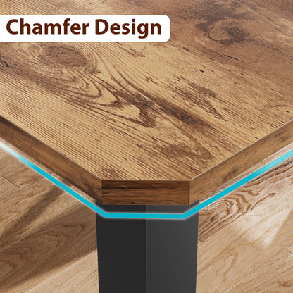 Retro Brown Industrial Dining Table