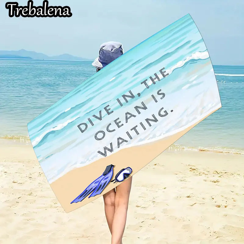 Ocean Dive Beach Towel Soft Sand Scene