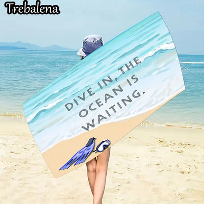 Ocean Dive Beach Towel Soft Sand Scene