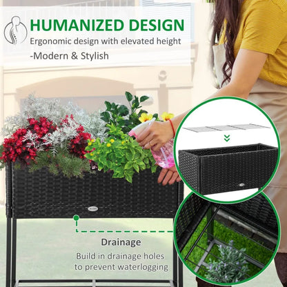 Raised Garden Bed Elevated Planter Box for Herbs Vegetables Flowers