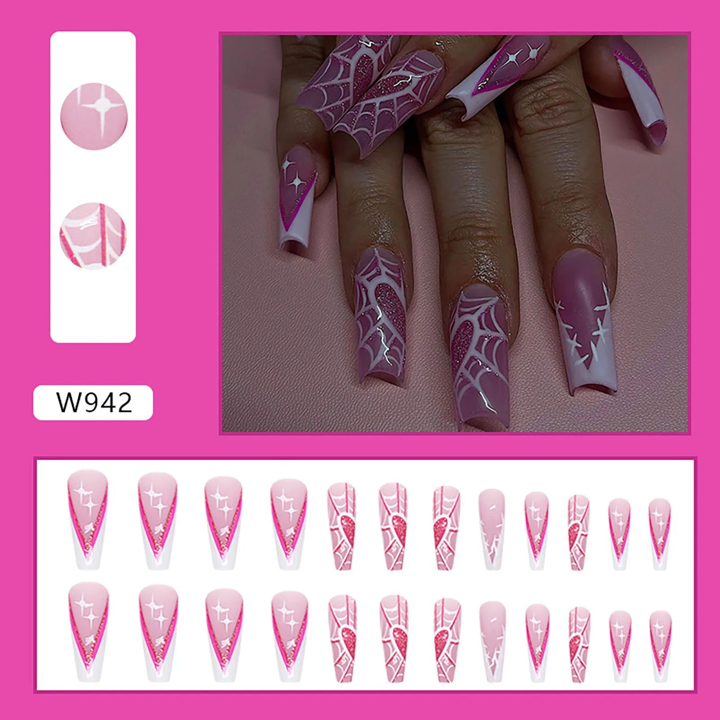 Gradient Color Marbled False Nails Non-Fading