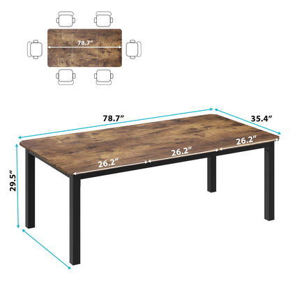 Retro Brown Industrial Dining Table