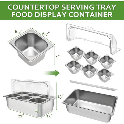 Countertop Food Container Cold Serving Buffet Tray