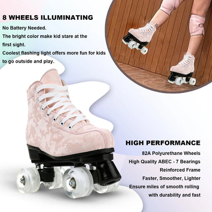 Double Row 4 Wheels Rollerblade Flashing Roller Skates Shoes.