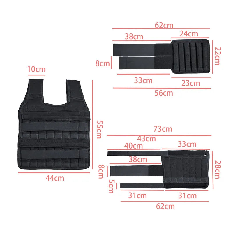 Adjustable Vest Weighted Fitness Training Set