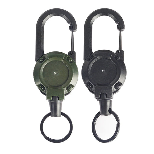 2pcs Retractable Steel Wire Carabiners