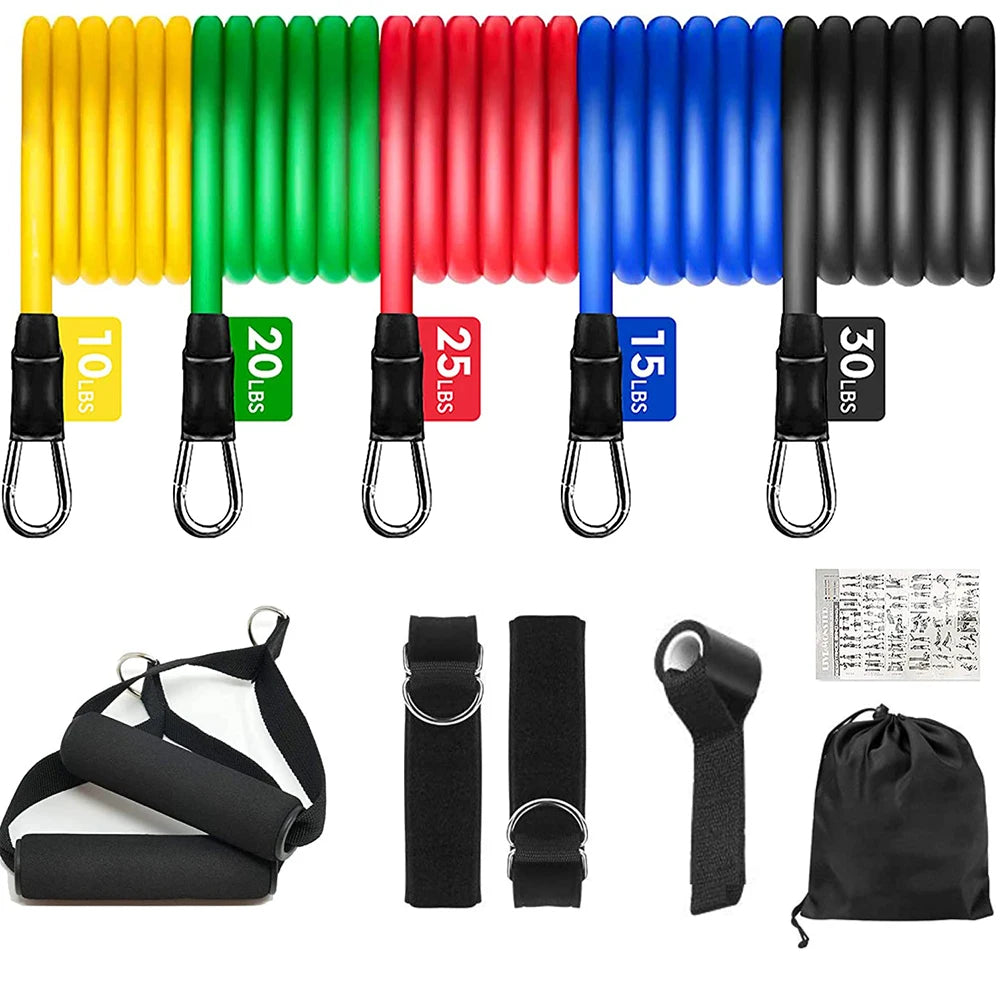 11PCS Elastic Rubber Resistance  Expander Band