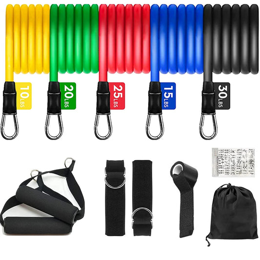 11PCS Elastic Rubber Resistance  Expander Band