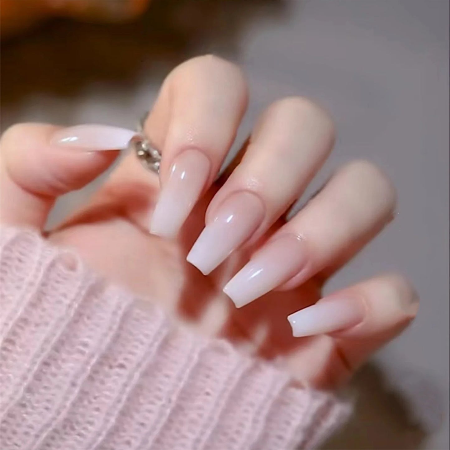 Gradient Color Marbled False Nails Non-Fading