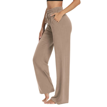 2025 Yoga Sweatpants Women - High Waisted Wide Leg Pants with Pockets, Comfy Loungewear & Workout Gear (Breathable)