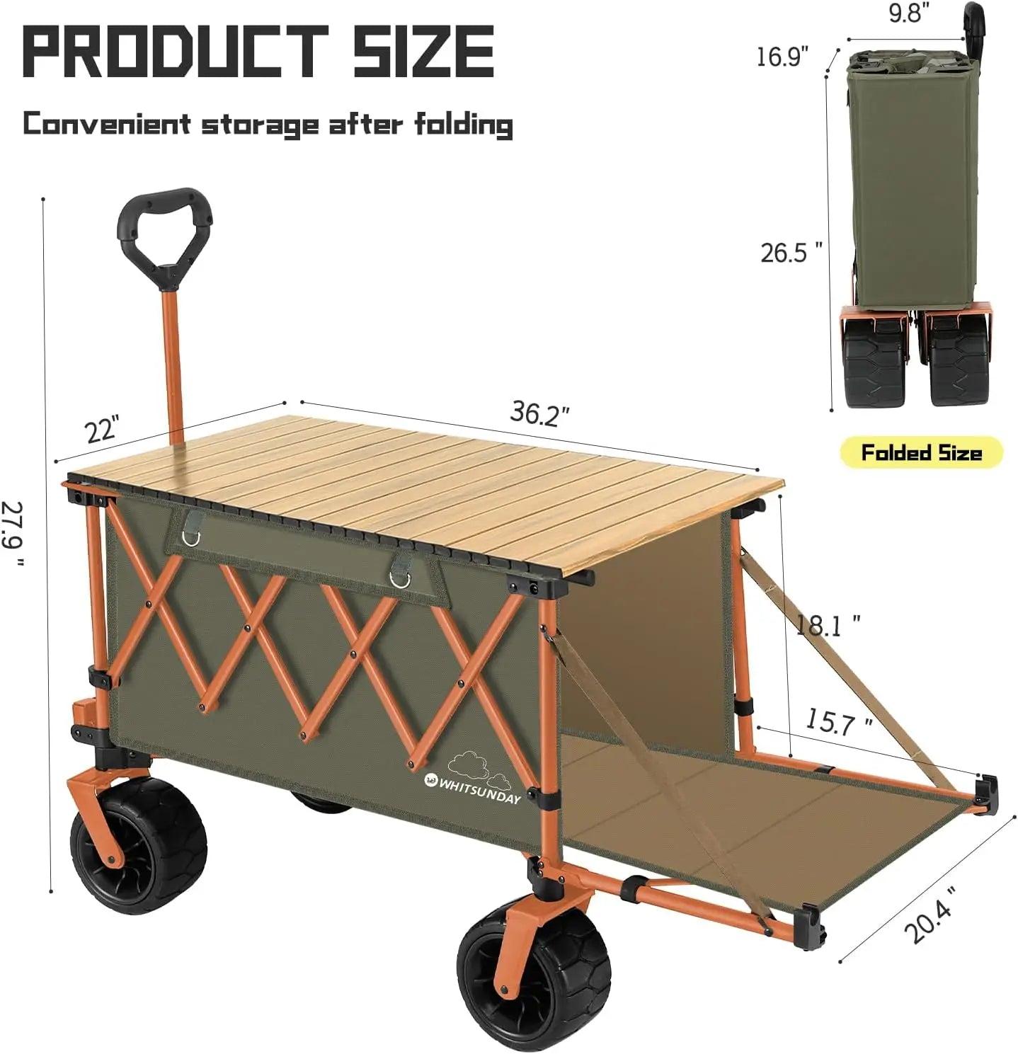 Collapsible Folding Wagon with Table Heavy Duty