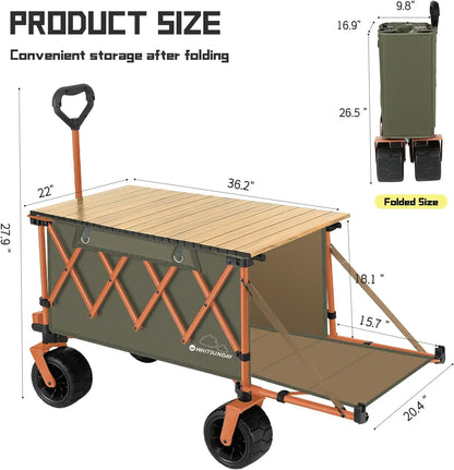 Collapsible Folding Wagon with Table Heavy Duty
