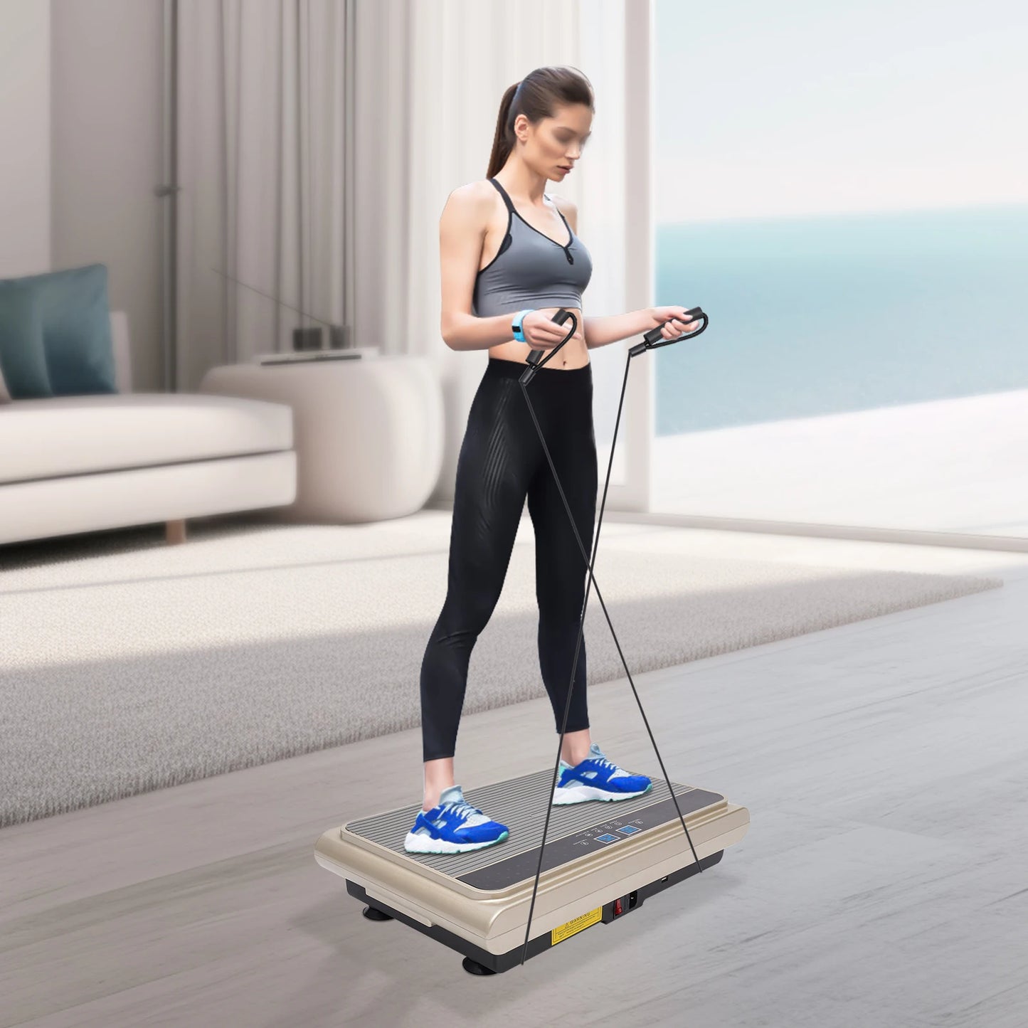 Vibration Plate Exercise Machine 2 Vibration Methods Whole Body Workout Home Training Equipment for Weight Loss & Toning ﻿