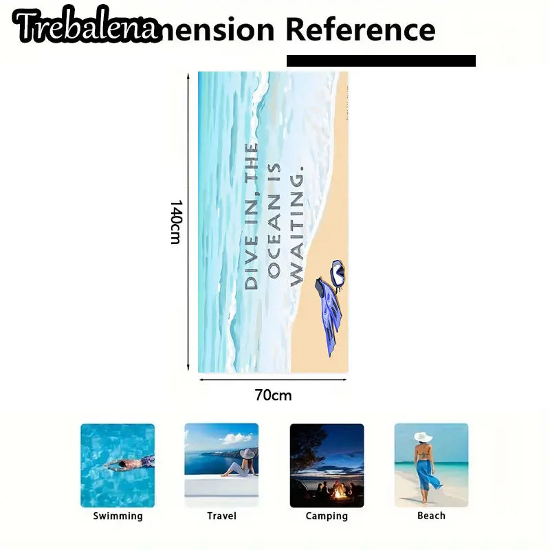 Ocean Dive Beach Towel Soft Sand Scene