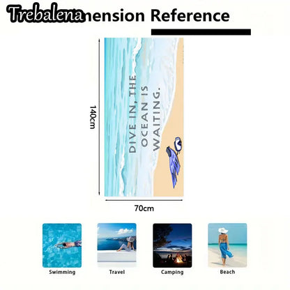 Ocean Dive Beach Towel Soft Sand Scene