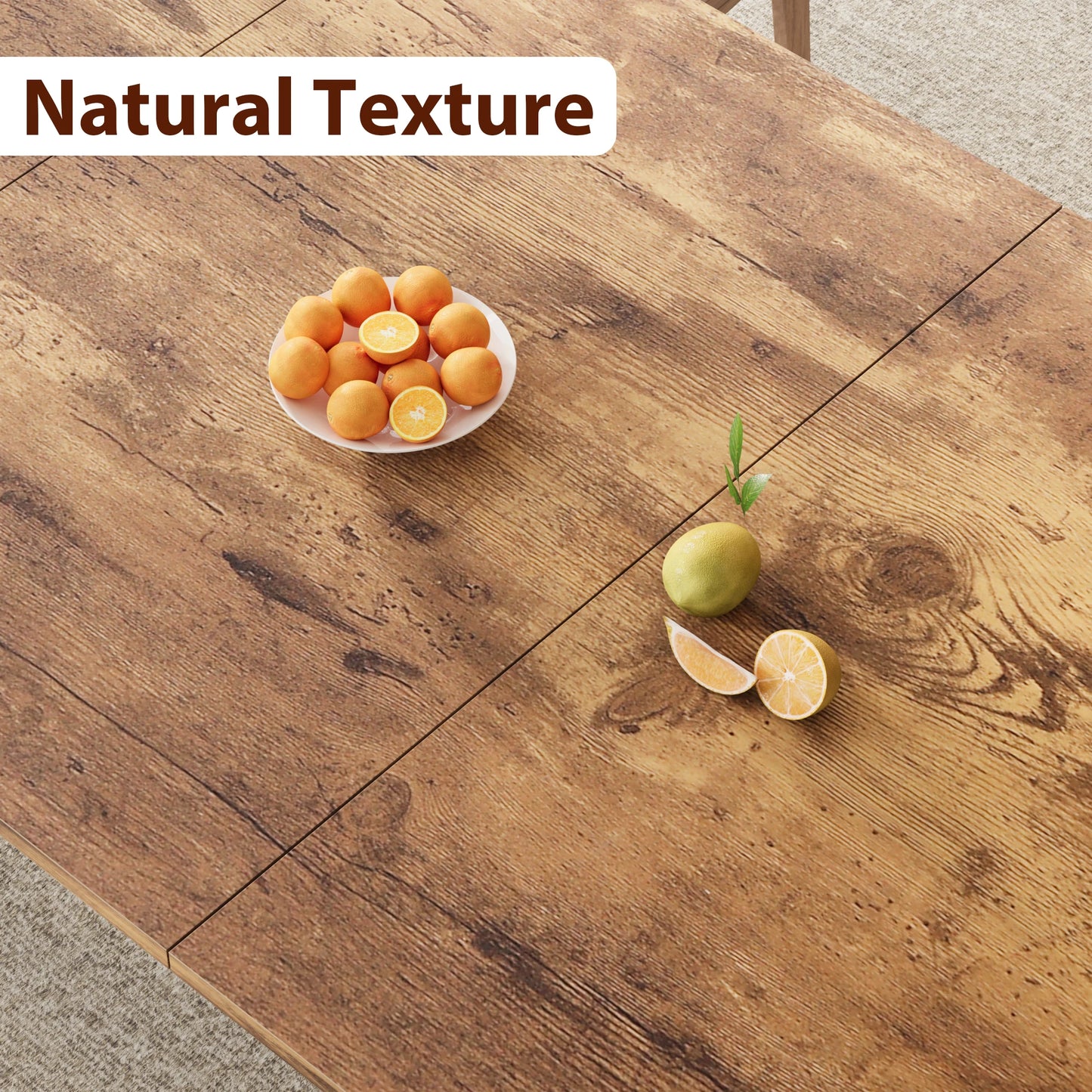 Retro Brown Industrial Dining Table