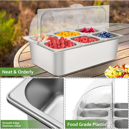 Countertop Food Container Cold Serving Buffet Tray