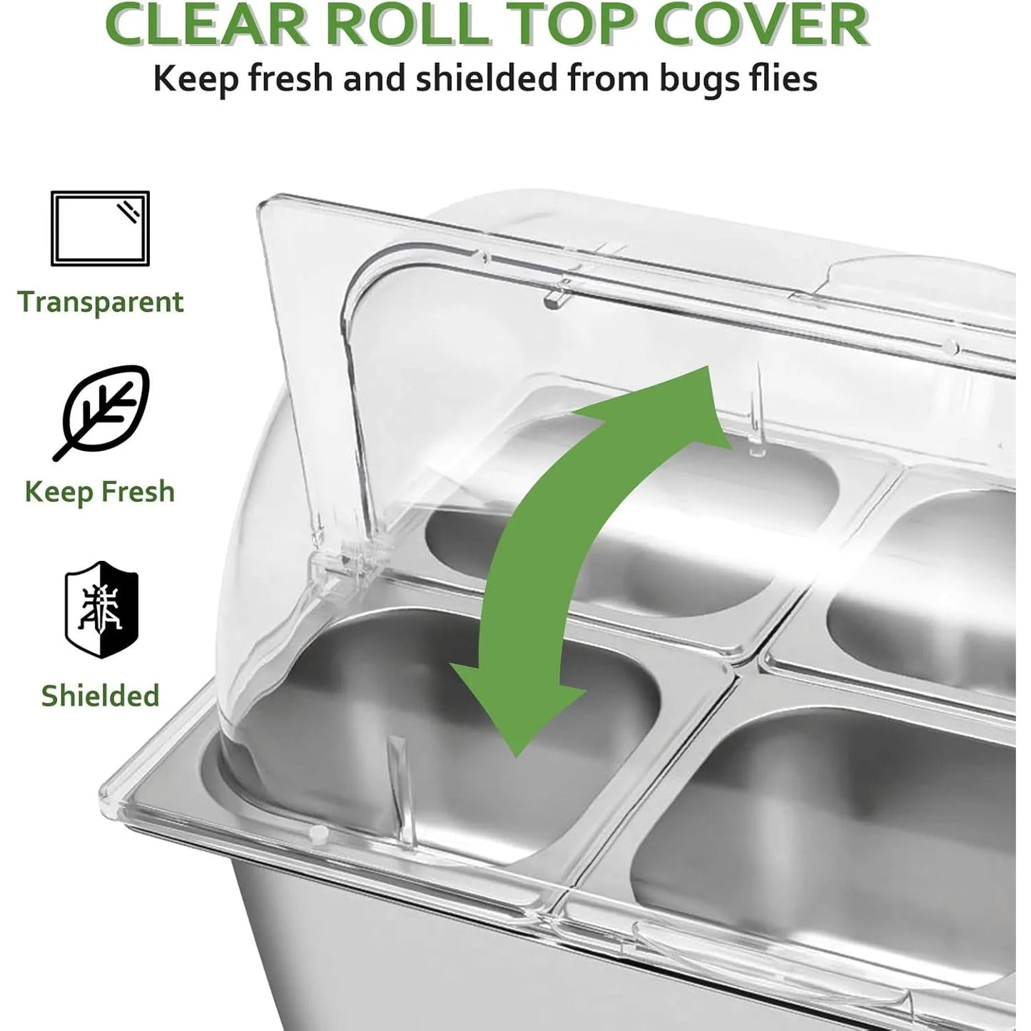 Countertop Food Container Cold Serving Buffet Tray