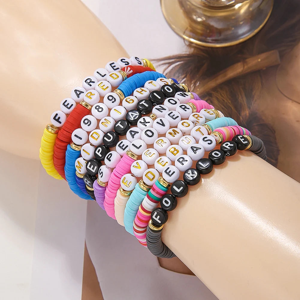 Colorful Friendship Beaded Alphabet Bracelets