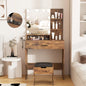 Makeup Desk with Lights Mirror Vanity Set