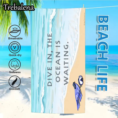 Ocean Dive Beach Towel Soft Sand Scene