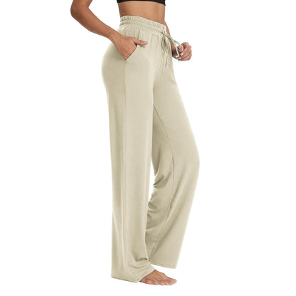 2025 Yoga Sweatpants Women - High Waisted Wide Leg Pants with Pockets, Comfy Loungewear & Workout Gear (Breathable)
