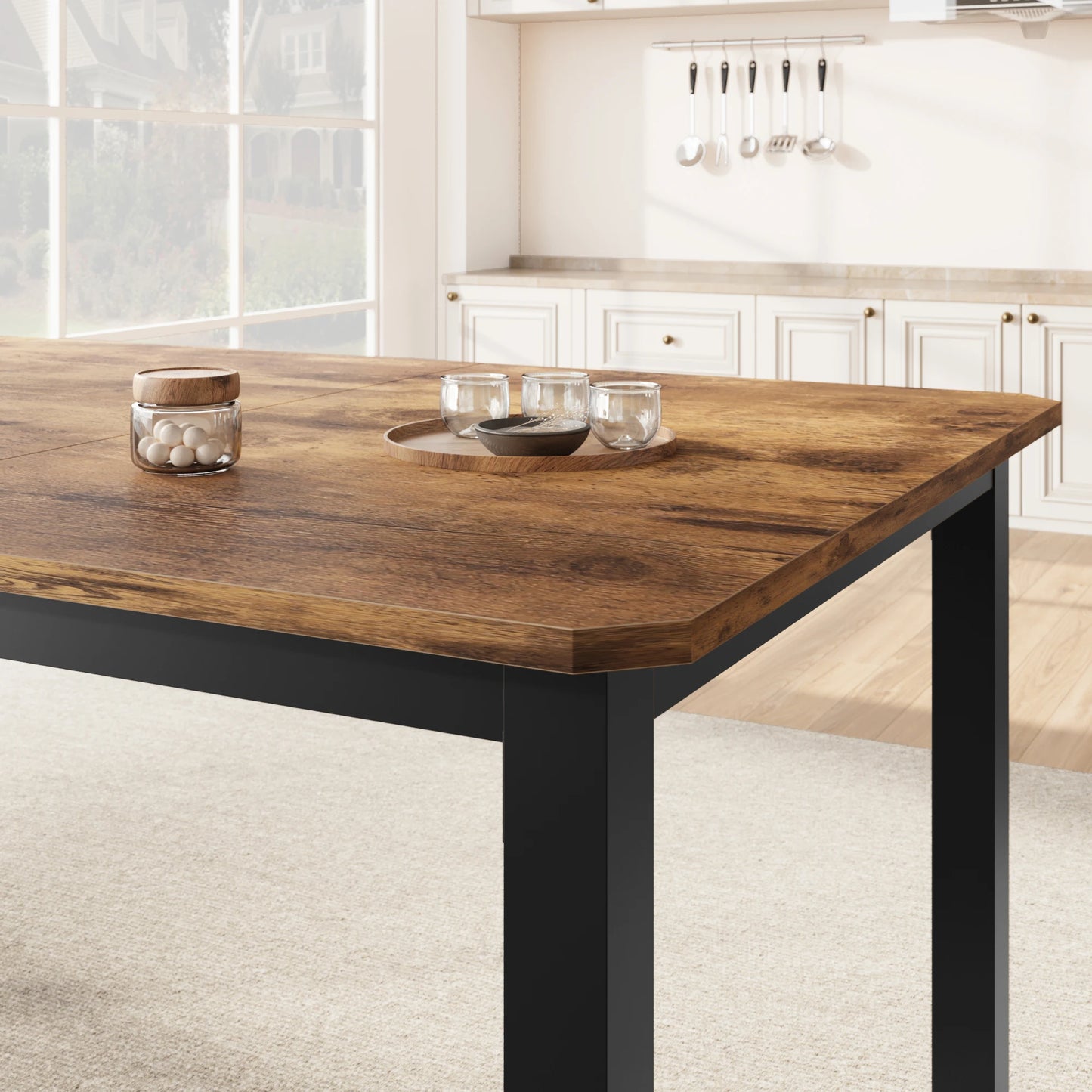 Retro Brown Industrial Dining Table