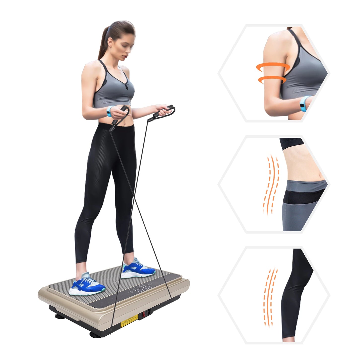 Vibration Plate Exercise Machine 2 Vibration Methods Whole Body Workout Home Training Equipment for Weight Loss & Toning ﻿