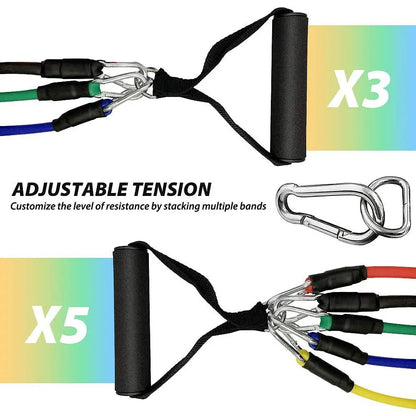 11PCS Elastic Rubber Resistance  Expander Band