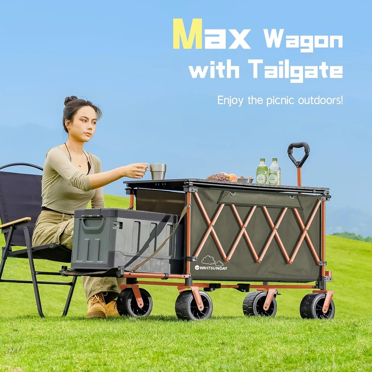 Collapsible Folding Wagon with Table Heavy Duty