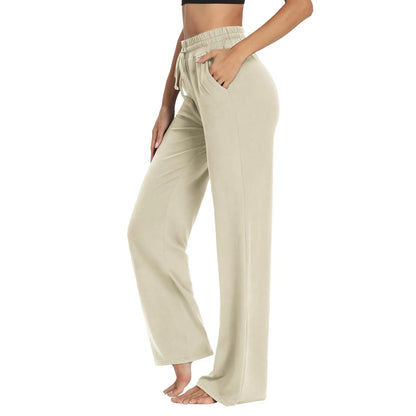 2025 Yoga Sweatpants Women - High Waisted Wide Leg Pants with Pockets, Comfy Loungewear & Workout Gear (Breathable)