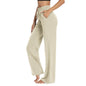 2025 Yoga Sweatpants Women - High Waisted Wide Leg Pants with Pockets, Comfy Loungewear & Workout Gear (Breathable)